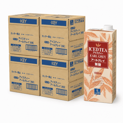 【4ケースで500円OFF】KEY アイスティーアールグレイ 無糖 （1000ml） 24本