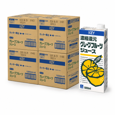 【4ケースで500円OFF】KEY グレープフルーツジュース テトラブリック （1000ml） 24本