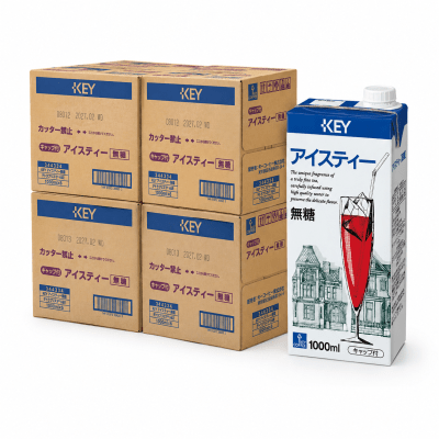 【4ケースで500円OFF】KEY アイスティー 無糖 （1000ml） 24本