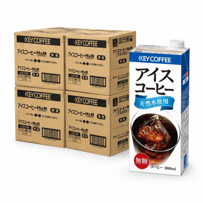 【4ケースで500円OFF】KEY アイスコーヒー 無糖 （1000ml） 24本