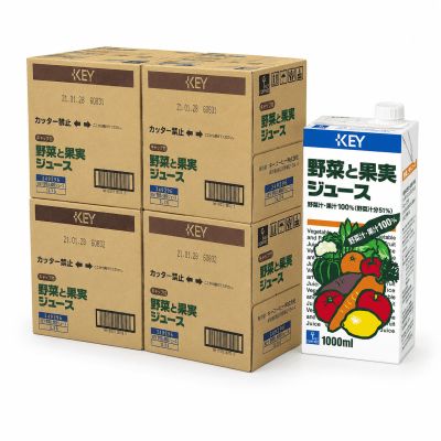 【4ケースで500円OFF】KEY 野菜と果実ジュース （1000ml） 24本