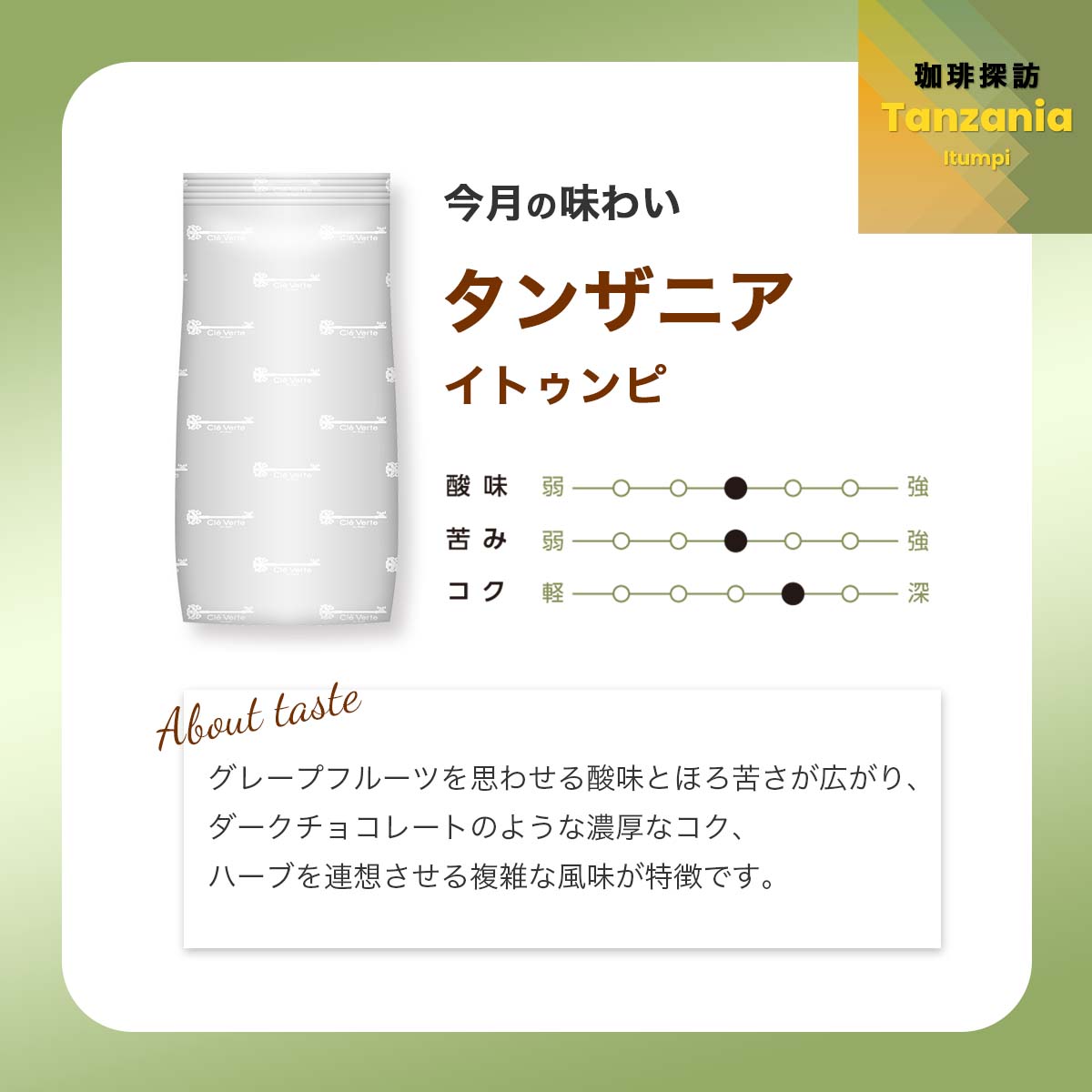 コーヒーの総合専門店】【珈琲探訪】タンザニア産コーヒー 2種飲み