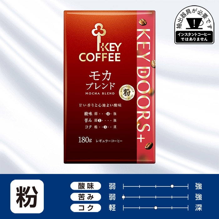 コーヒーの総合専門店】KEY DOORS+モカブレンド粉 180g