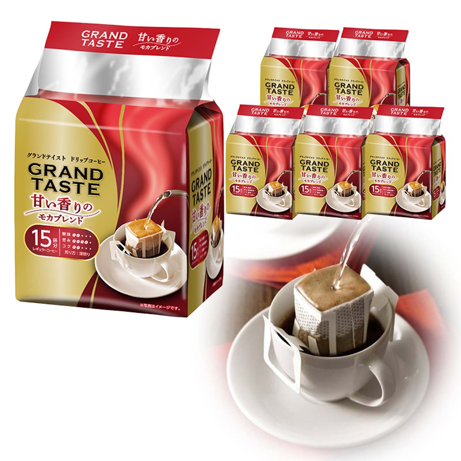 ドリップバッグ グランドテイスト 甘い香りのモカブレンド (6g×15P)×6袋