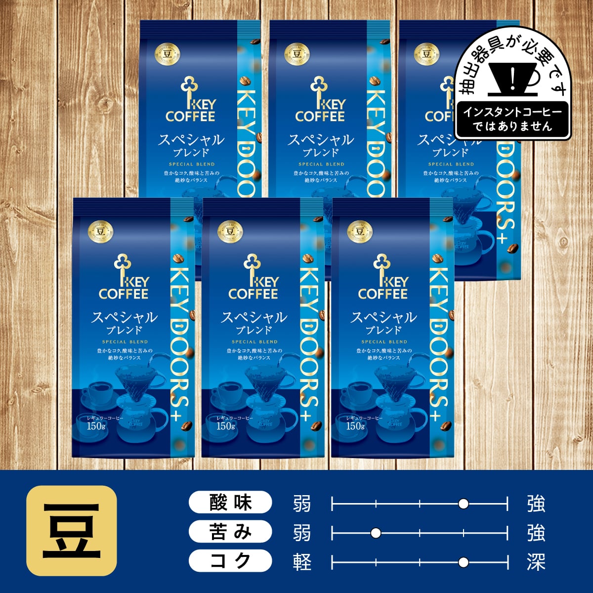 KEY DOORS+ スペシャルブレンド　豆 150g × 6個