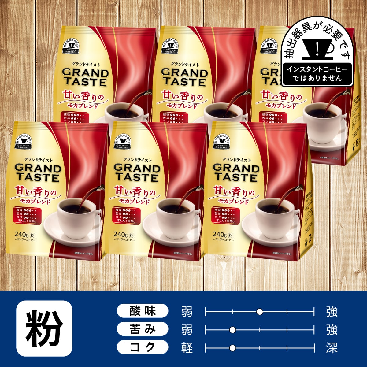 グランドテイスト 甘い香りのモカブレンド 粉 240g × 6袋