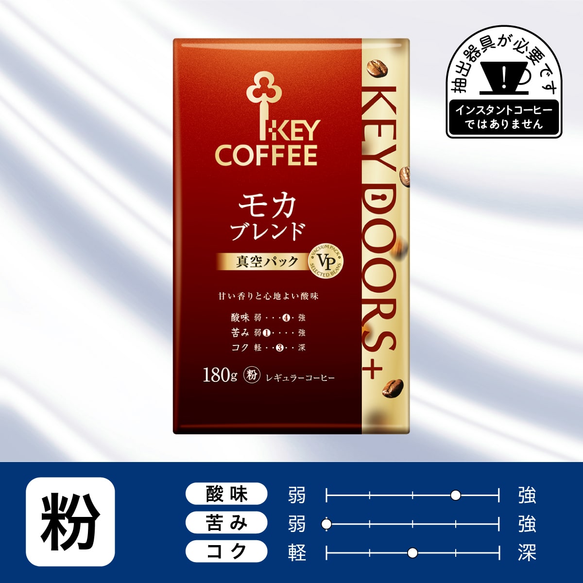 キーコーヒー モカブレンド(粉) VP(真空パック)１８０ｇ×２４ キーコーヒー VP(真空パック) KEY DOORS＋ スペシャルブレンド