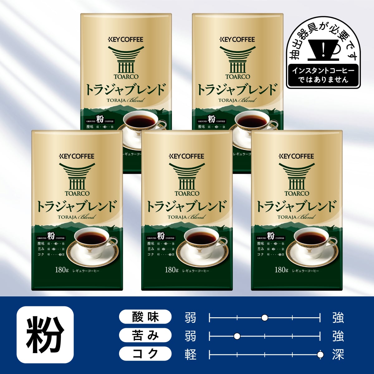 トラジャブレンド 粉 180g × 5個