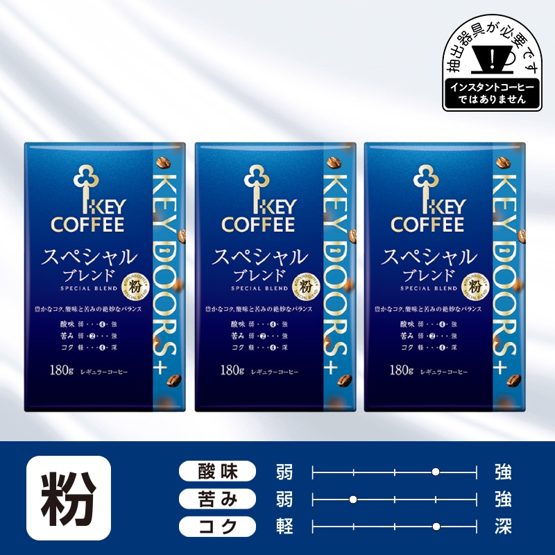 コーヒーの総合専門店】KEY DOORS+スペシャルブレンド粉 180g×6