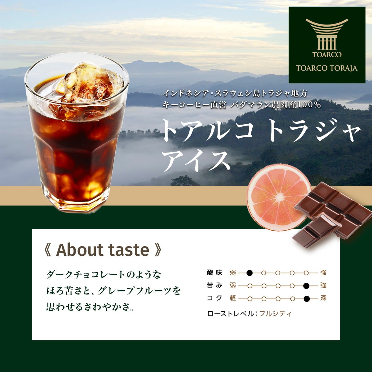 パダマラン農園産 トアルコ トラジャ アイスコーヒー 豆 200g